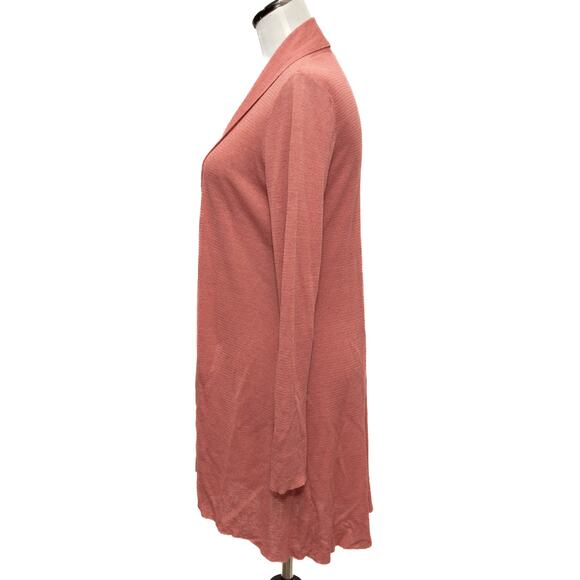 Eileen Fisher Lightweight Open Front Linen Blend Cardigan Size Small - Picture 2 of 9